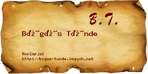 Bögös Tünde névjegykártya